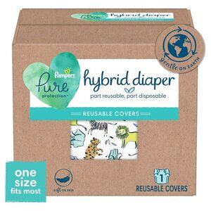 Pampers Pure Hybrid Reusable Cloth Diaper Cover  One Size - Jungle Pattern